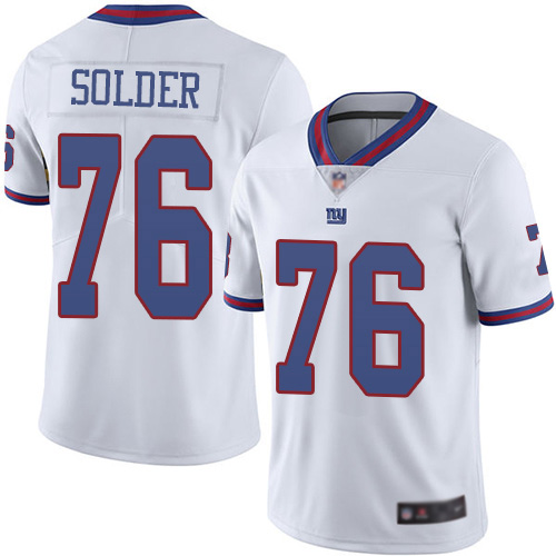 Men New York Giants #76 Nate Solder Limited White Rush Vapor Untouchable Football NFL Jersey->youth nfl jersey->Youth Jersey